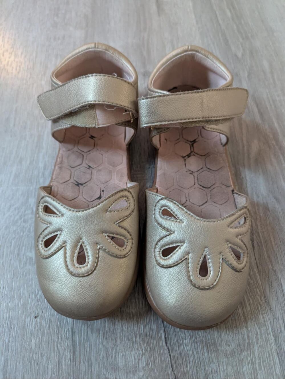 Livie and Luca gold petal shoe